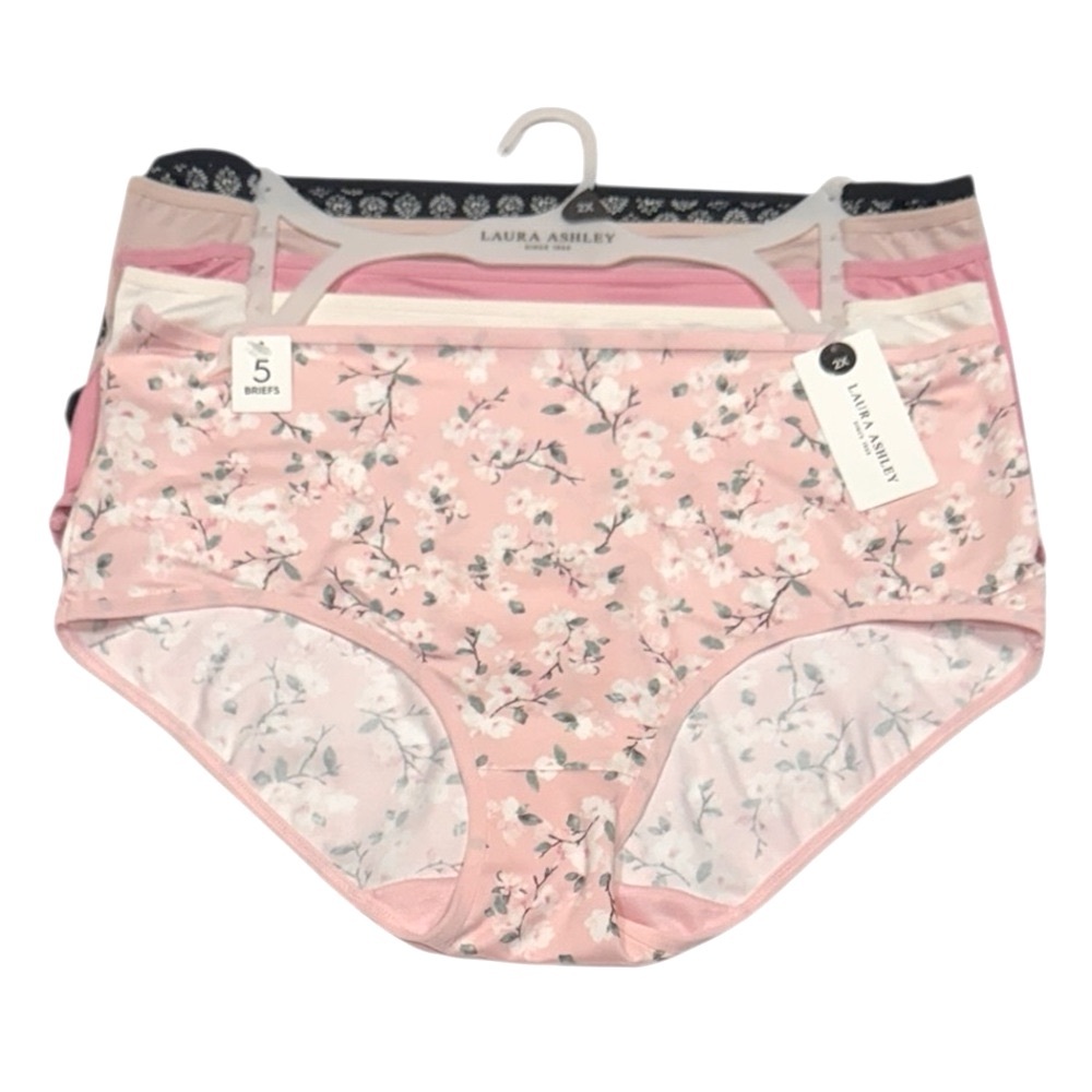 LAURA ASHLEY 5 Pack Floral Super Soft Comfy Briefs Panties NWT 2X